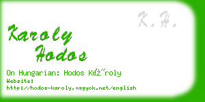 karoly hodos business card